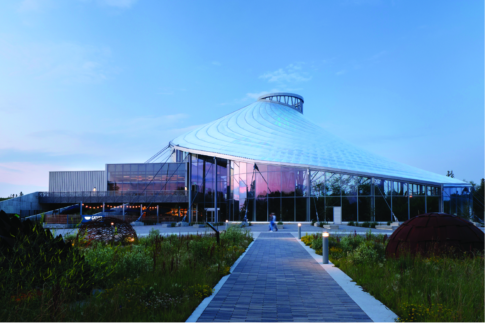 Exterior of building showing its form, taken from the Fibonacci sequence